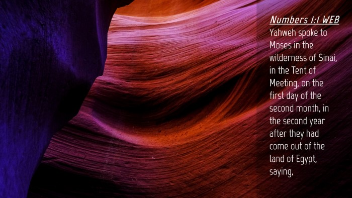 Picture 04 - Numbers 1:1 WEB Desktop Wallpaper - Yahweh spoke to Moses in the wilderness of Sinai, - Desktop Bible Verse Wallpaper