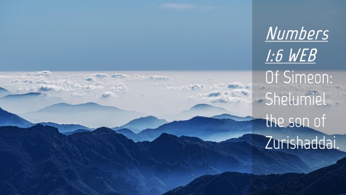 Picture 04 - Numbers 1:6 WEB Desktop Wallpaper - Of Simeon: Shelumiel the son of - Desktop Bible Verse Wallpaper
