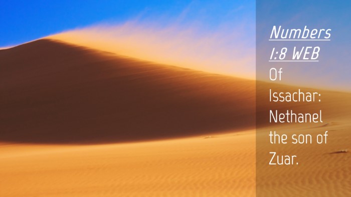 Picture 04 - Numbers 1:8 WEB Desktop Wallpaper - Of Issachar: Nethanel the son of - Desktop Bible Verse Wallpaper