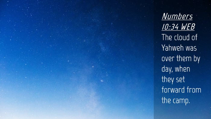 Picture 04 - Numbers 10:34 WEB Desktop Wallpaper - The cloud of Yahweh was over them by day, when - Desktop Bible Verse Wallpaper