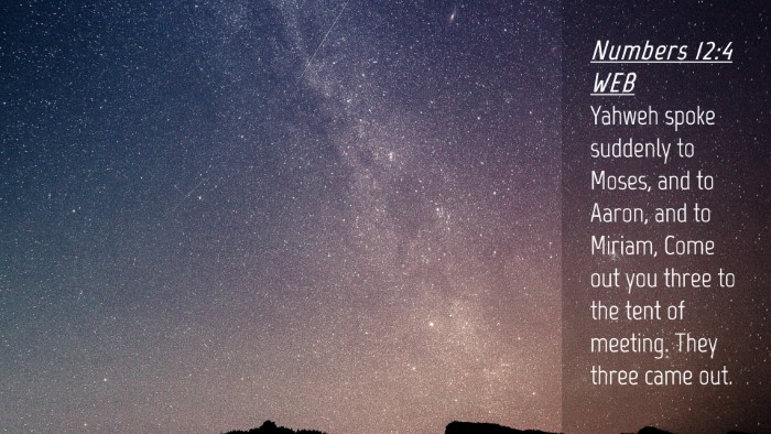 Picture 04 - Numbers 12:4 WEB Desktop Wallpaper - Yahweh spoke suddenly to Moses, and to Aaron, and - Desktop Bible Verse Wallpaper