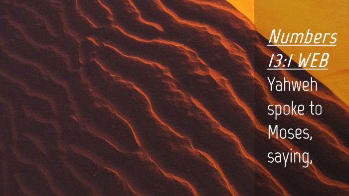 Picture 04 - Numbers 13:1 WEB Desktop Wallpaper - Yahweh spoke to Moses, - Desktop Bible Verse Wallpaper