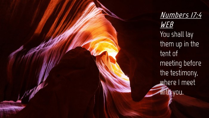 Picture 04 - Numbers 17:4 WEB Desktop Wallpaper - You shall lay them up in the tent of meeting - Desktop Bible Verse Wallpaper