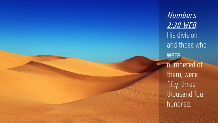 Picture 04 - Numbers 2:30 WEB Desktop Wallpaper - His division, and those who were numbered of - Desktop Bible Verse Wallpaper