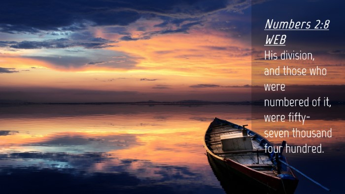 Picture 04 - Numbers 2:8 WEB Desktop Wallpaper - His division, and those who were numbered of it, - Desktop Bible Verse Wallpaper