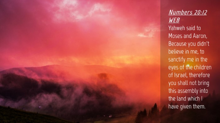 Picture 04 - Numbers 20:12 WEB Desktop Wallpaper - Yahweh said to Moses and Aaron, Because you - Desktop Bible Verse Wallpaper