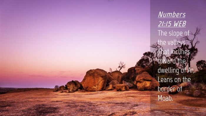 Picture 04 - Numbers 21:15 WEB Desktop Wallpaper - The slope of the valleys That inclines toward the - Desktop Bible Verse Wallpaper