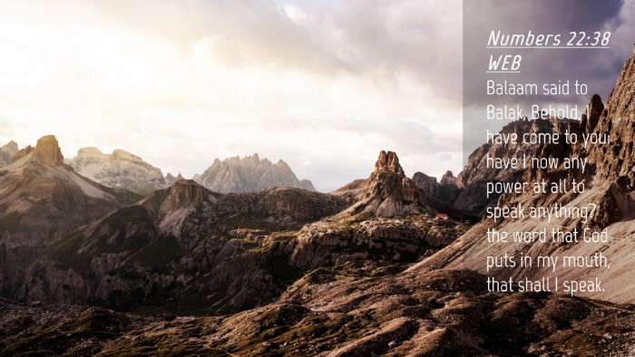 Picture 04 - Numbers 22:38 WEB Desktop Wallpaper - Balaam said to Balak, Behold, I have come to you: - Desktop Bible Verse Wallpaper