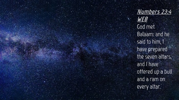 Picture 04 - Numbers 23:4 WEB Desktop Wallpaper - God met Balaam: and he said to him, I have - Desktop Bible Verse Wallpaper