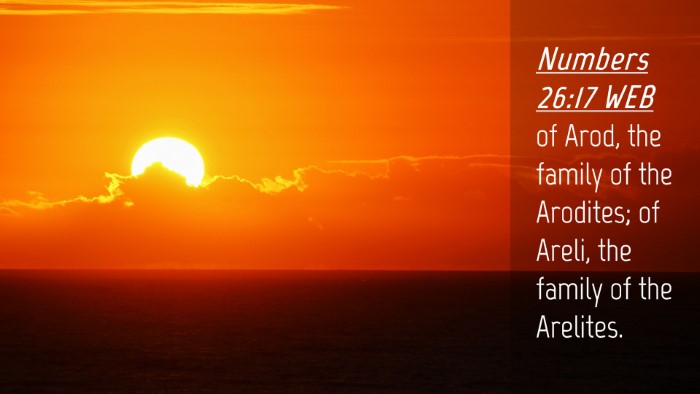 Picture 04 - Numbers 26:17 WEB Desktop Wallpaper - of Arod, the family of the Arodites; of Areli, - Desktop Bible Verse Wallpaper