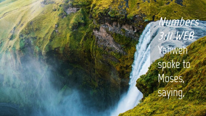 Picture 04 - Numbers 3:11 WEB Desktop Wallpaper - Yahweh spoke to Moses, - Desktop Bible Verse Wallpaper
