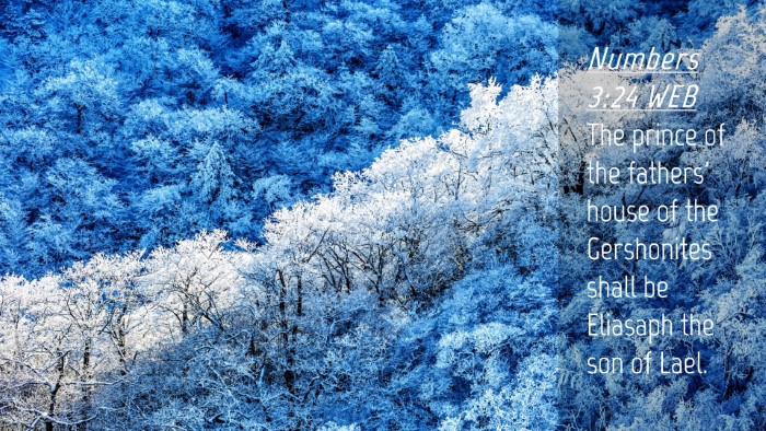 Picture 04 - Numbers 3:24 WEB Desktop Wallpaper - The prince of the fathers' house of the - Desktop Bible Verse Wallpaper
