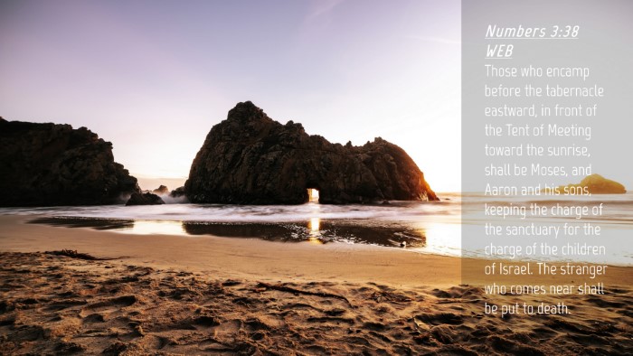 Picture 04 - Numbers 3:38 WEB Desktop Wallpaper - Those who encamp before the tabernacle eastward, - Desktop Bible Verse Wallpaper