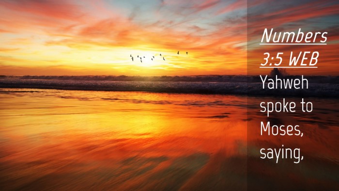 Picture 04 - Numbers 3:5 WEB Desktop Wallpaper - Yahweh spoke to Moses, - Desktop Bible Verse Wallpaper