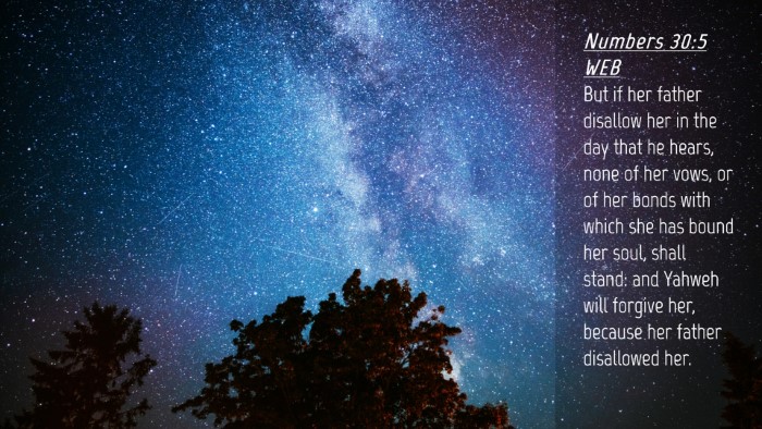 Picture 04 - Numbers 30:5 WEB Desktop Wallpaper - But if her father disallow her in the day that he - Desktop Bible Verse Wallpaper