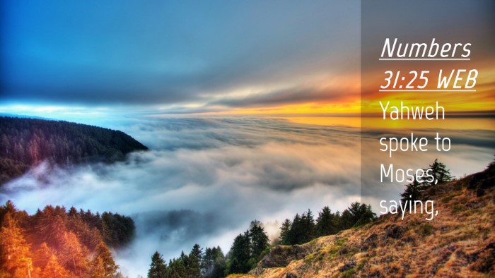 Picture 04 - Numbers 31:25 WEB Desktop Wallpaper - Yahweh spoke to Moses, - Desktop Bible Verse Wallpaper