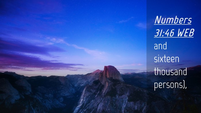 Picture 04 - Numbers 31:46 WEB Desktop Wallpaper - and sixteen thousand - Desktop Bible Verse Wallpaper
