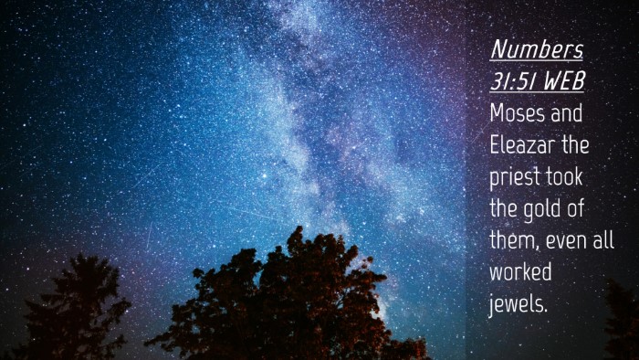 Picture 04 - Numbers 31:51 WEB Desktop Wallpaper - Moses and Eleazar the priest took the gold of - Desktop Bible Verse Wallpaper
