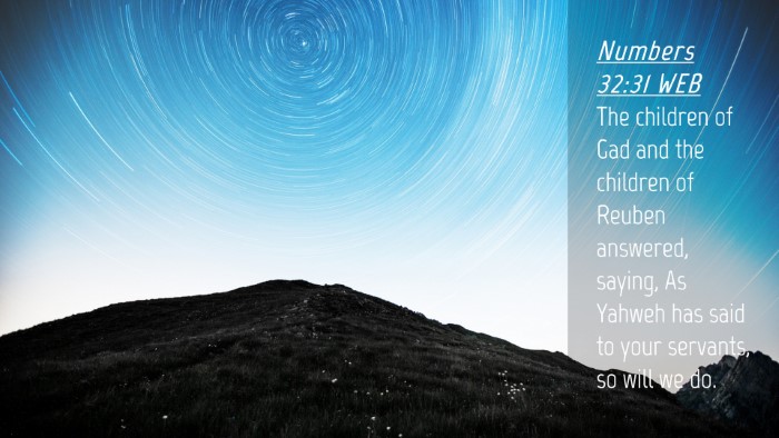 Picture 04 - Numbers 32:31 WEB Desktop Wallpaper - The children of Gad and the children of Reuben - Desktop Bible Verse Wallpaper