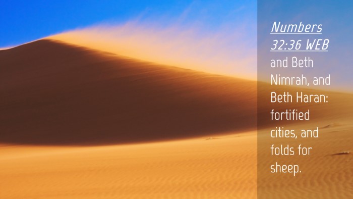 Picture 04 - Numbers 32:36 WEB Desktop Wallpaper - and Beth Nimrah, and Beth Haran: fortified - Desktop Bible Verse Wallpaper