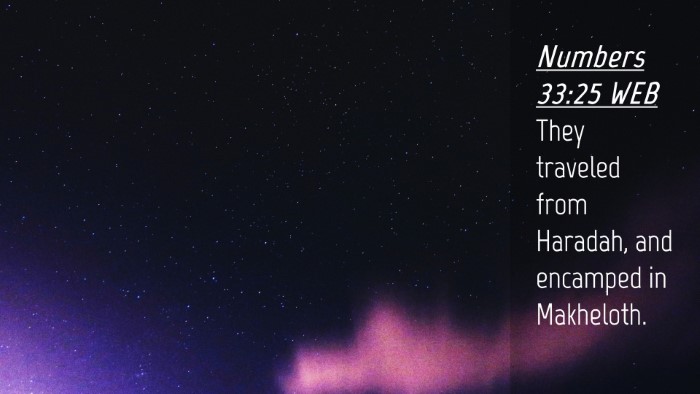 Picture 04 - Numbers 33:25 WEB Desktop Wallpaper - They traveled from Haradah, and encamped in - Desktop Bible Verse Wallpaper