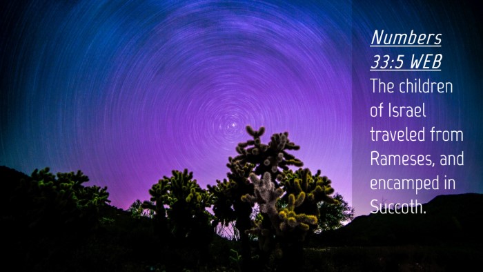 Picture 04 - Numbers 33:5 WEB Desktop Wallpaper - The children of Israel traveled from Rameses, and - Desktop Bible Verse Wallpaper