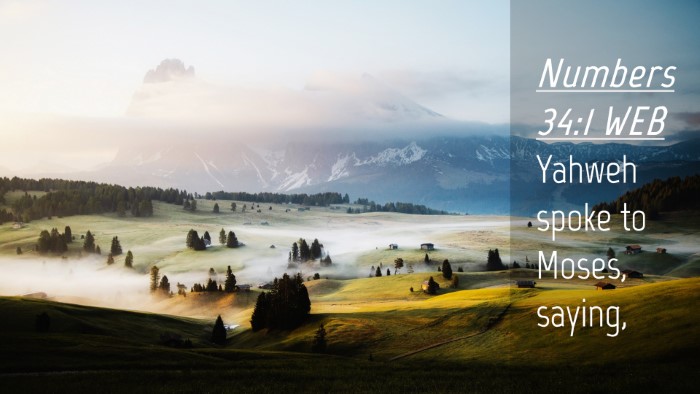Picture 04 - Numbers 34:1 WEB Desktop Wallpaper - Yahweh spoke to Moses, - Desktop Bible Verse Wallpaper