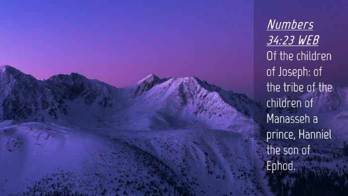 Picture 04 - Numbers 34:23 WEB Desktop Wallpaper - Of the children of Joseph: of the tribe of the - Desktop Bible Verse Wallpaper