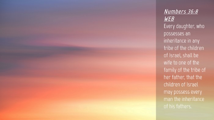 Picture 04 - Numbers 36:8 WEB Desktop Wallpaper - Every daughter, who possesses an inheritance in - Desktop Bible Verse Wallpaper