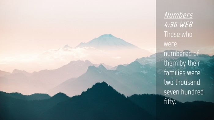 Picture 04 - Numbers 4:36 WEB Desktop Wallpaper - Those who were numbered of them by their families - Desktop Bible Verse Wallpaper