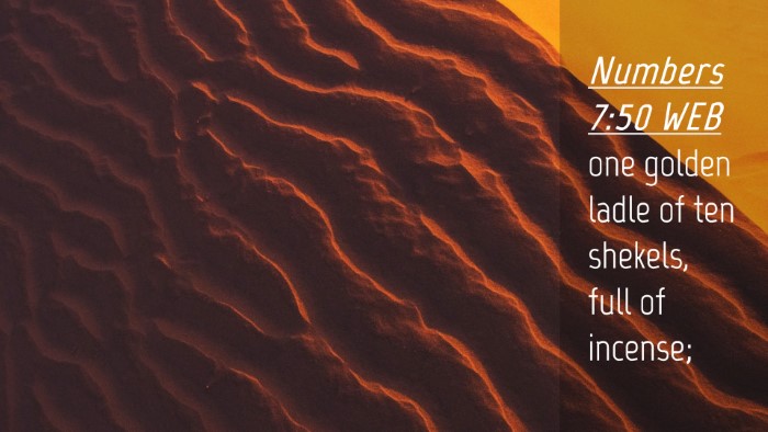 Picture 04 - Numbers 7:50 WEB Desktop Wallpaper - one golden ladle of ten shekels, full of - Desktop Bible Verse Wallpaper