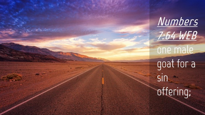 Picture 04 - Numbers 7:64 WEB Desktop Wallpaper - one male goat for a sin - Desktop Bible Verse Wallpaper