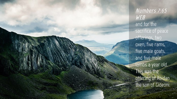 Picture 04 - Numbers 7:65 WEB Desktop Wallpaper - and for the sacrifice of peace offerings, two - Desktop Bible Verse Wallpaper