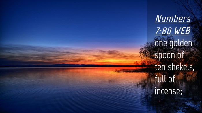 Picture 04 - Numbers 7:80 WEB Desktop Wallpaper - one golden spoon of ten shekels, full of - Desktop Bible Verse Wallpaper