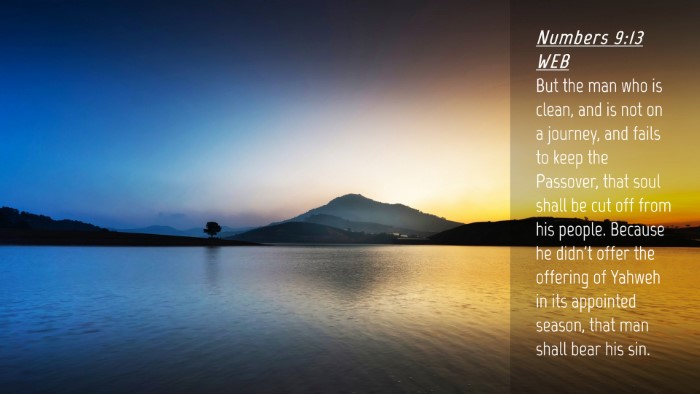 Picture 04 - Numbers 9:13 WEB Desktop Wallpaper - But the man who is clean, and is not on a - Desktop Bible Verse Wallpaper