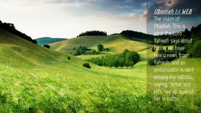 Picture 04 - Obadiah 1:1 WEB Desktop Wallpaper - The vision of Obadiah. This is what the Lord - Desktop Bible Verse Wallpaper