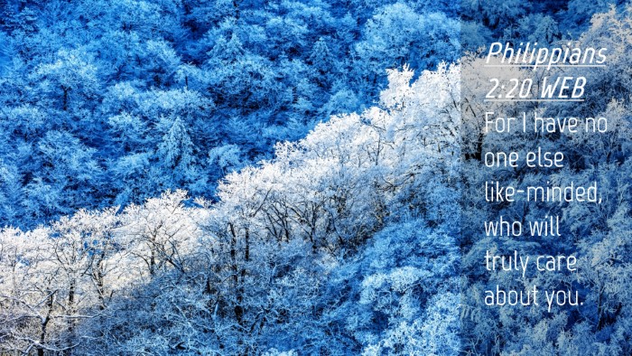 Picture 04 - Philippians 2:20 WEB Desktop Wallpaper - For I have no one else like-minded, who will - Desktop Bible Verse Wallpaper