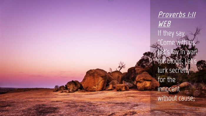 Picture 04 - Proverbs 1:11 WEB Desktop Wallpaper - If they say, 