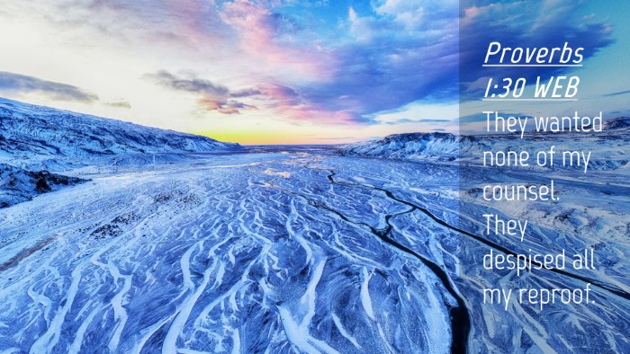Picture 04 - Proverbs 1:30 WEB Desktop Wallpaper - They wanted none of my counsel. They despised all - Desktop Bible Verse Wallpaper