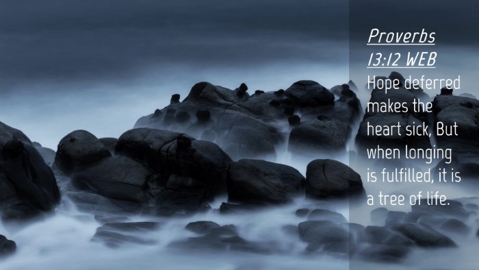 Picture 04 - Proverbs 13:12 WEB Desktop Wallpaper - Hope deferred makes the heart sick, But when - Desktop Bible Verse Wallpaper