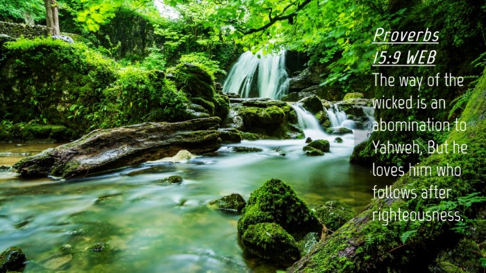 Picture 04 - Proverbs 15:9 WEB Desktop Wallpaper - The way of the wicked is an abomination to - Desktop Bible Verse Wallpaper