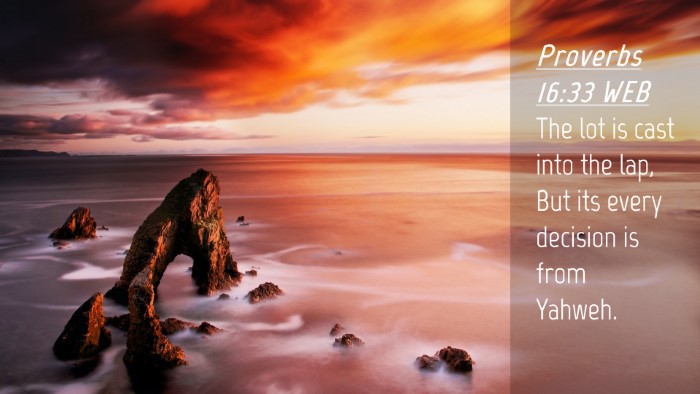 Picture 04 - Proverbs 16:33 WEB Desktop Wallpaper - The lot is cast into the lap, But its every - Desktop Bible Verse Wallpaper