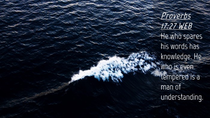 Picture 04 - Proverbs 17:27 WEB Desktop Wallpaper - He who spares his words has knowledge. He who is - Desktop Bible Verse Wallpaper