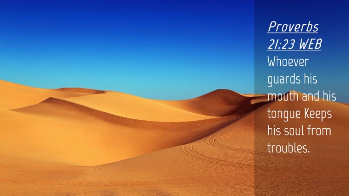 Picture 04 - Proverbs 21:23 WEB Desktop Wallpaper - Whoever guards his mouth and his tongue Keeps his - Desktop Bible Verse Wallpaper