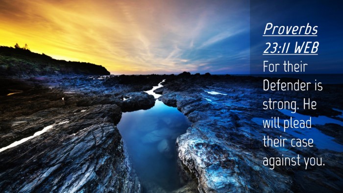 Picture 04 - Proverbs 23:11 WEB Desktop Wallpaper - For their Defender is strong. He will plead their - Desktop Bible Verse Wallpaper