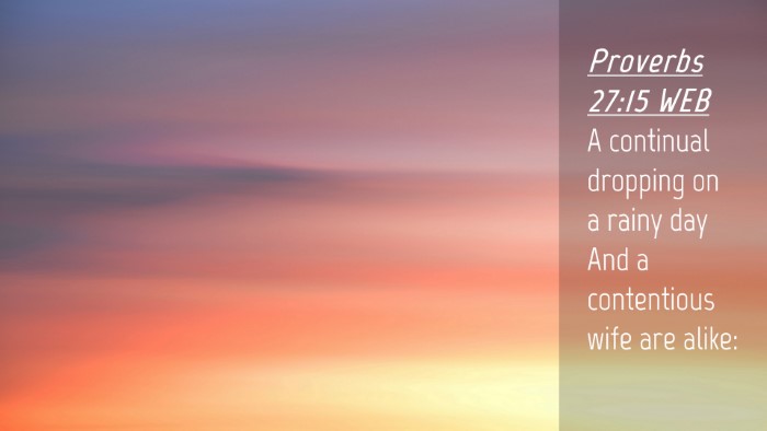 Picture 04 - Proverbs 27:15 WEB Desktop Wallpaper - A continual dropping on a rainy day And a - Desktop Bible Verse Wallpaper