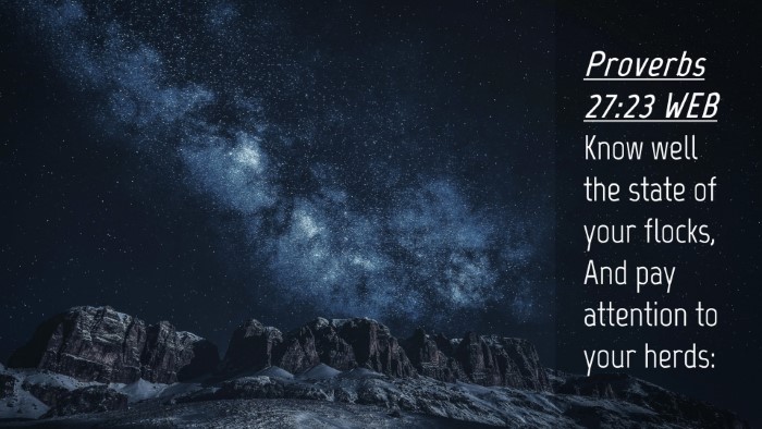 Picture 04 - Proverbs 27:23 WEB Desktop Wallpaper - Know well the state of your flocks, And pay - Desktop Bible Verse Wallpaper