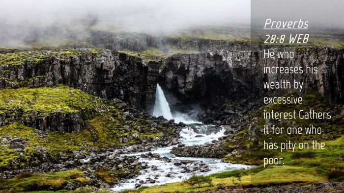 Picture 04 - Proverbs 28:8 WEB Desktop Wallpaper - He who increases his wealth by excessive interest - Desktop Bible Verse Wallpaper