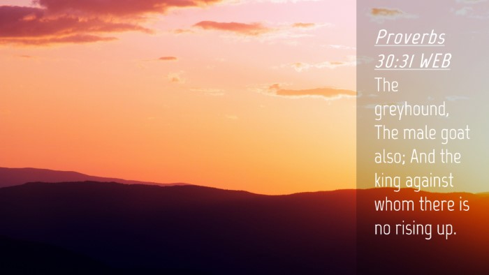Picture 04 - Proverbs 30:31 WEB Desktop Wallpaper - The greyhound, The male goat also; And the king - Desktop Bible Verse Wallpaper
