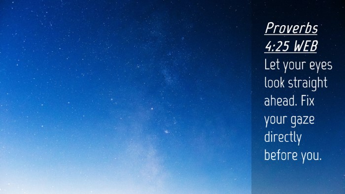 Picture 04 - Proverbs 4:25 WEB Desktop Wallpaper - Let your eyes look straight ahead. Fix your gaze - Desktop Bible Verse Wallpaper